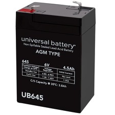 UB645 6V 4.5AH Sealed Lead Acid SLA Battery .187 TT D5733 