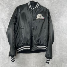 Chalk Line Vintage Raiders Satin Bomber Jacket M Black NFL Streetwear 90s USA