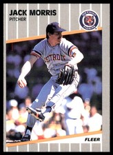 Jack Morris 1989 Fleer #139 Detroit Tigers MLB READ FREE SHIPPING AutographDen