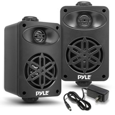 PyleUsa Bluetooth Indoor Outdoor Speakers Pair - 200 Watt 3.5 Inches, Black