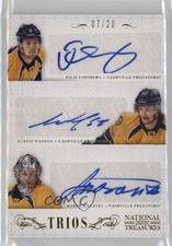 2013 Panini National Treasures Trios 7/20 Filip Forsberg Austin Watson Auto 9a0