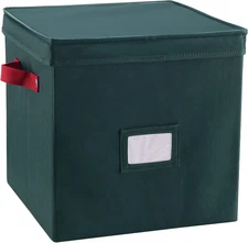 Storage Ornament Box - Holiday Organizer Cube with 64 Individual Compartments an