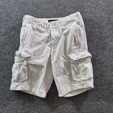 Abercrombie Fitch Cargo Shorts Mens Size 28x9 White Y2K Drawstring 