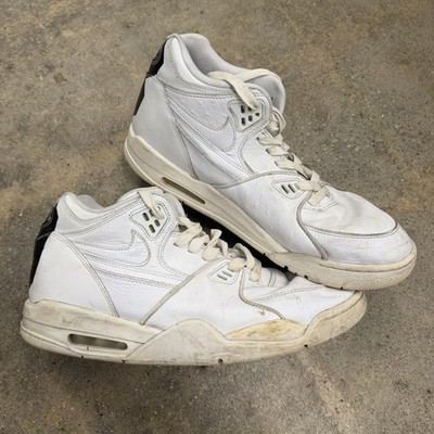 Nike Air Flight 89 LE QS Triple White Size 13 804605-100 *STAINS*