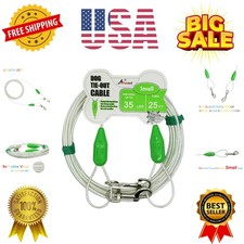 25ft Reflective Tie-Out Cable for Small Dogs Up to 35 Pounds