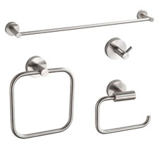 Bathroom Accessories Set 4 Piece Bathroom Hardware Set Stainless Steel 304 Br...