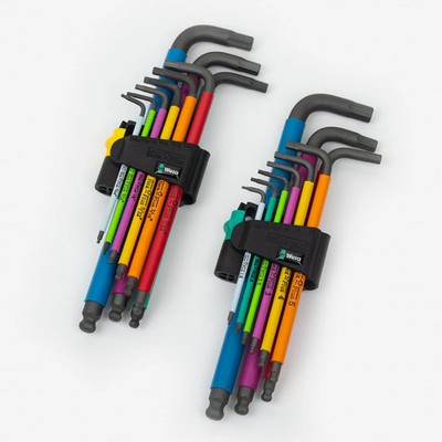 Wera 073593022640 Multicolor Hex  Ball End Hex Metric/SAE Combo L-key Clip Set