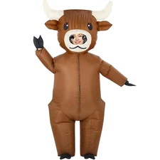 Halloween Adults Inflatable Highland Cow Costumes Full Body Highland Cow Blow...