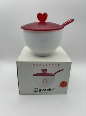Guzzini of Italy ''Love Peace'' Zuckerdose Neu in OVP