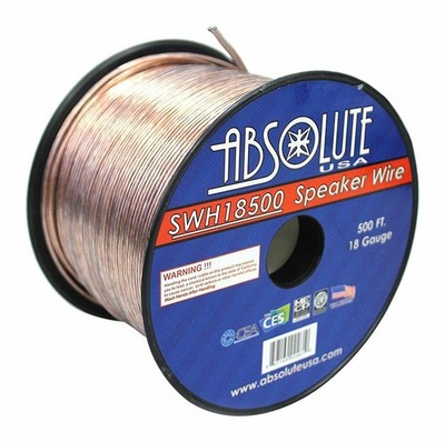 Absolute USA SWH181000 1000' 18 Gauge Speaker Wire1000 Feet 18 Gauge Car