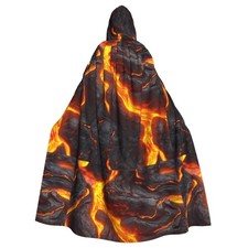 Halloween Adult Hooded Cape Cloak MSRHIUEF Flow of volcanic magma Printing Super