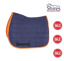 PONY SADDLE PAD NUMNAH Shires Padded Comfort Pony Cob Saddle Cloth Navy Orange