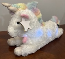 Light Up Unicorn Plush Pony Stuffed Animal FAO Schwarz Glow Bright New With Tag