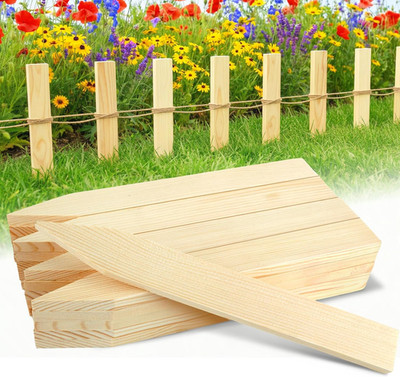 Wooden Garden Stakes, 12'' Survey Grading Stakes, Garden Ground Stake with Sharp