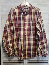 Roundtree And Yorke Casuals Mens XXL Plaid Long Sleeve Shirt