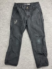 Carhartt Pants Mens 32x30 Black Rugged Flex Relaxed Fit Duck Carpenter Work