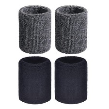2 Pair Wrist Sweatbands Sports Wristbands for Men  Women, Stretchy  Sweat A...