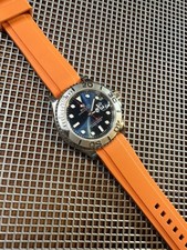 20mm ORANGE Vulcanized Caoutchouc rubber Strap OMEGA Speedmaster Seamaster