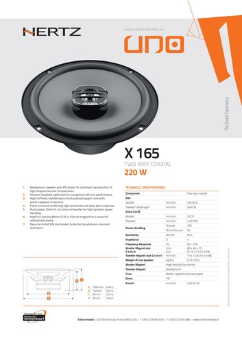 Kit 6 Casse Altoparlanti Hertz K-X165 Anteriori e Posteriori per Opel Astra J - Foto 10 di 11