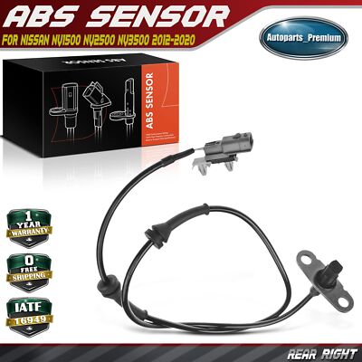 2x LH + RH ABS Wheel Speed Sensor Rear for Nissan 12-20 NV1500 NV2500 NV3500