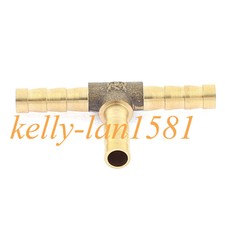 6Pcs T-Shape 3 Ways Brass Hose Barb Fitting Adapter Coupler for 6mm Pipe