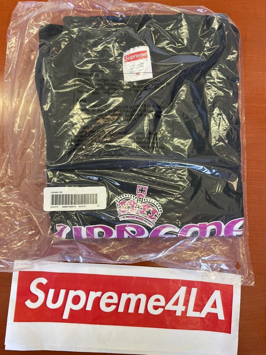 Supreme Crown Tee Black L in Hand | eBay