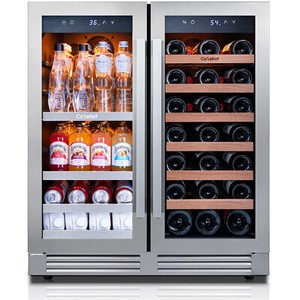 Ca'Lefort 30" Wine Cooler&Beverage Refrigerator 80 Cans+30 Bottles Built-in Home