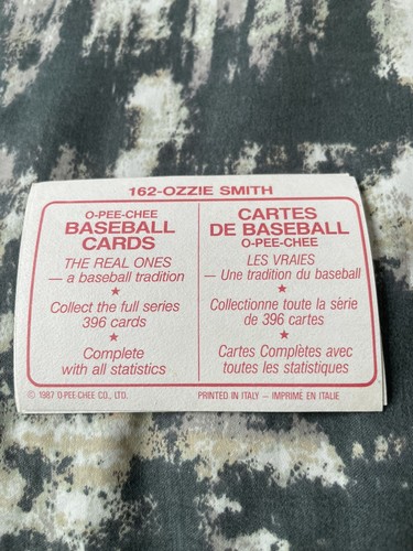 O Pee Chee Ozzie Smith St Louis Cardinals Silver Foil 162 Baseball Vintage 80s - Picture 2 of 2