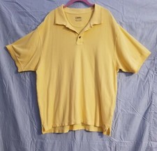 MENS CABELAS SHORT SLEEVE SHIRT SIZE XL PULL OVER POLO BUTTON TYPE COLOR YELLOW