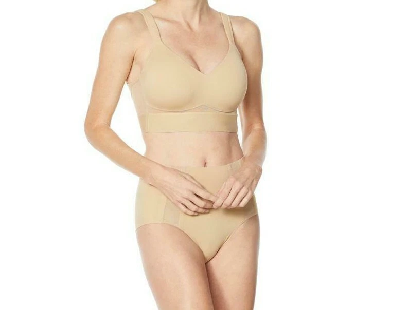 Paquete de 3 bragas Rhonda Shear para mujer con detalle de malla nude oscuro/negro/desnudo talla mediana Foto 4 de 4