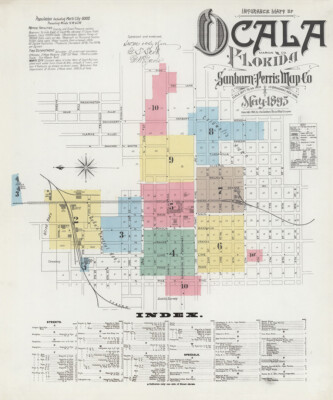 #ad #ad 1895 Town Map of Ocala Marion County Florida $49.50