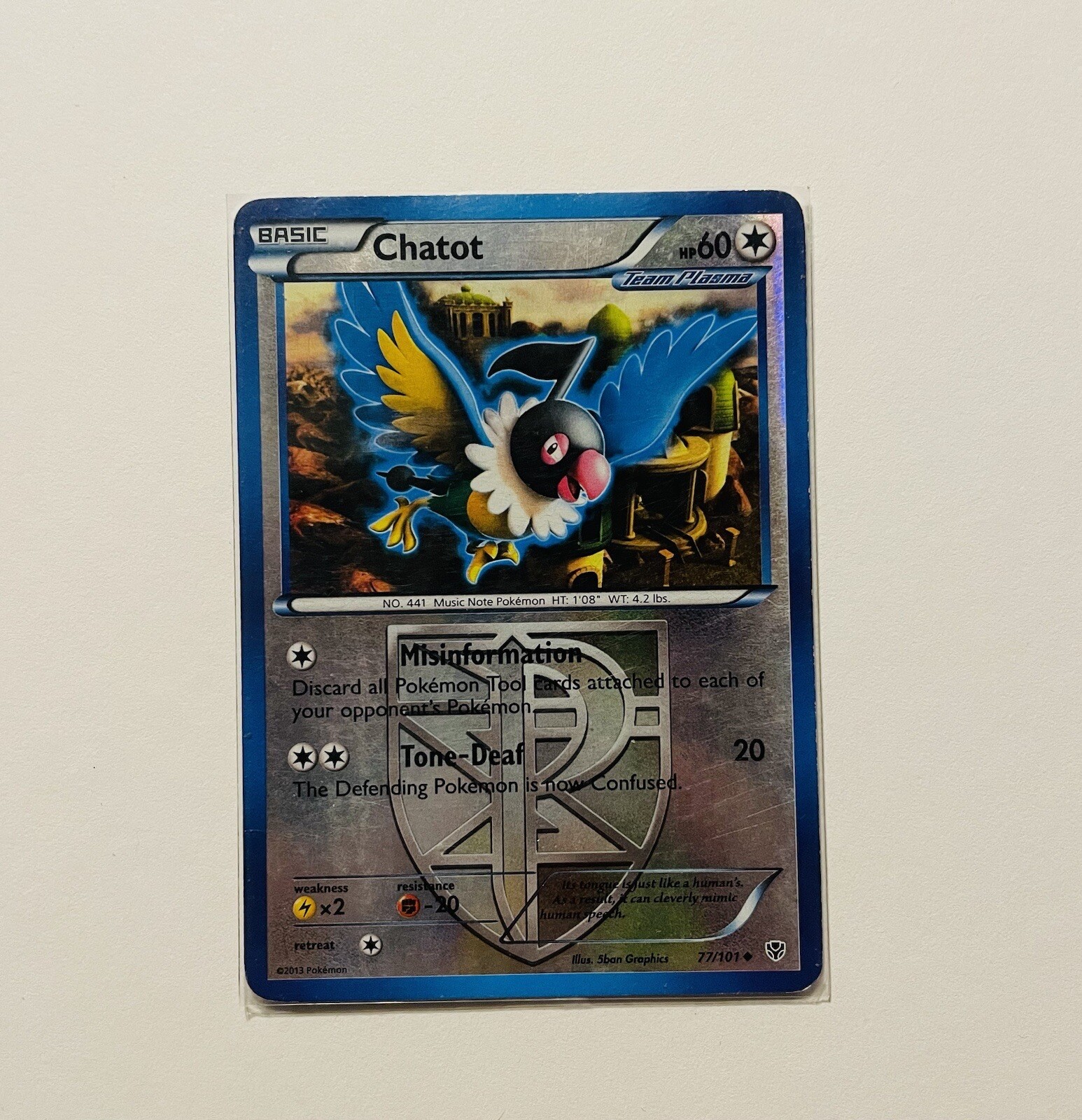Pokémon TCG Chatot Plasma Blast 77/101 Reverse Team Plasma Holo Uncommon NM