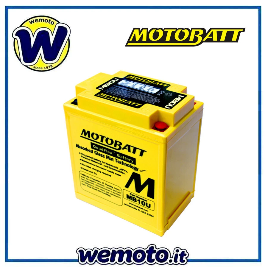 Batteria Motobatt MB10U Sigillata 12V 14,5 Ah Piaggio Vespa 200 Granturismo 2007
