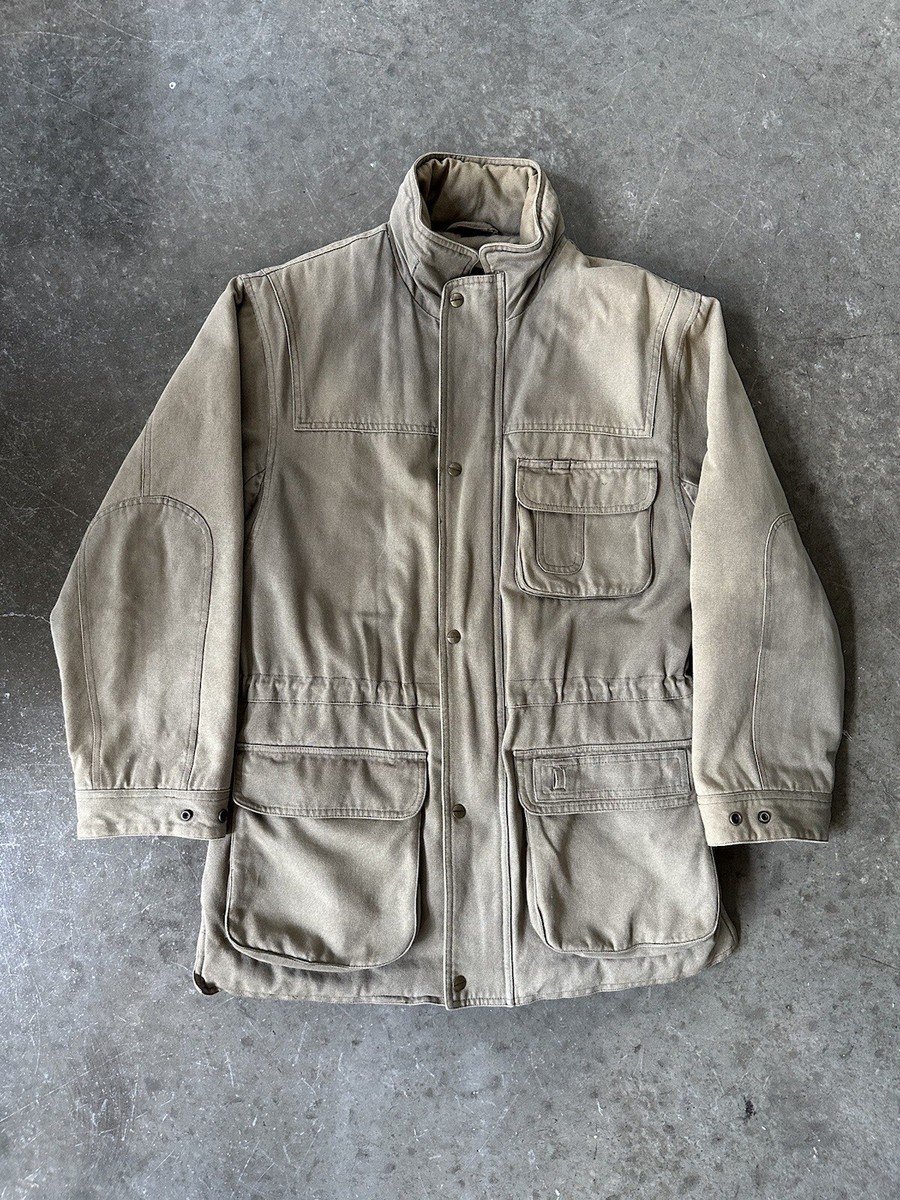 Vtg 70s Lakeland Gokey Canvas Hunting Multipocket Jacket Wool