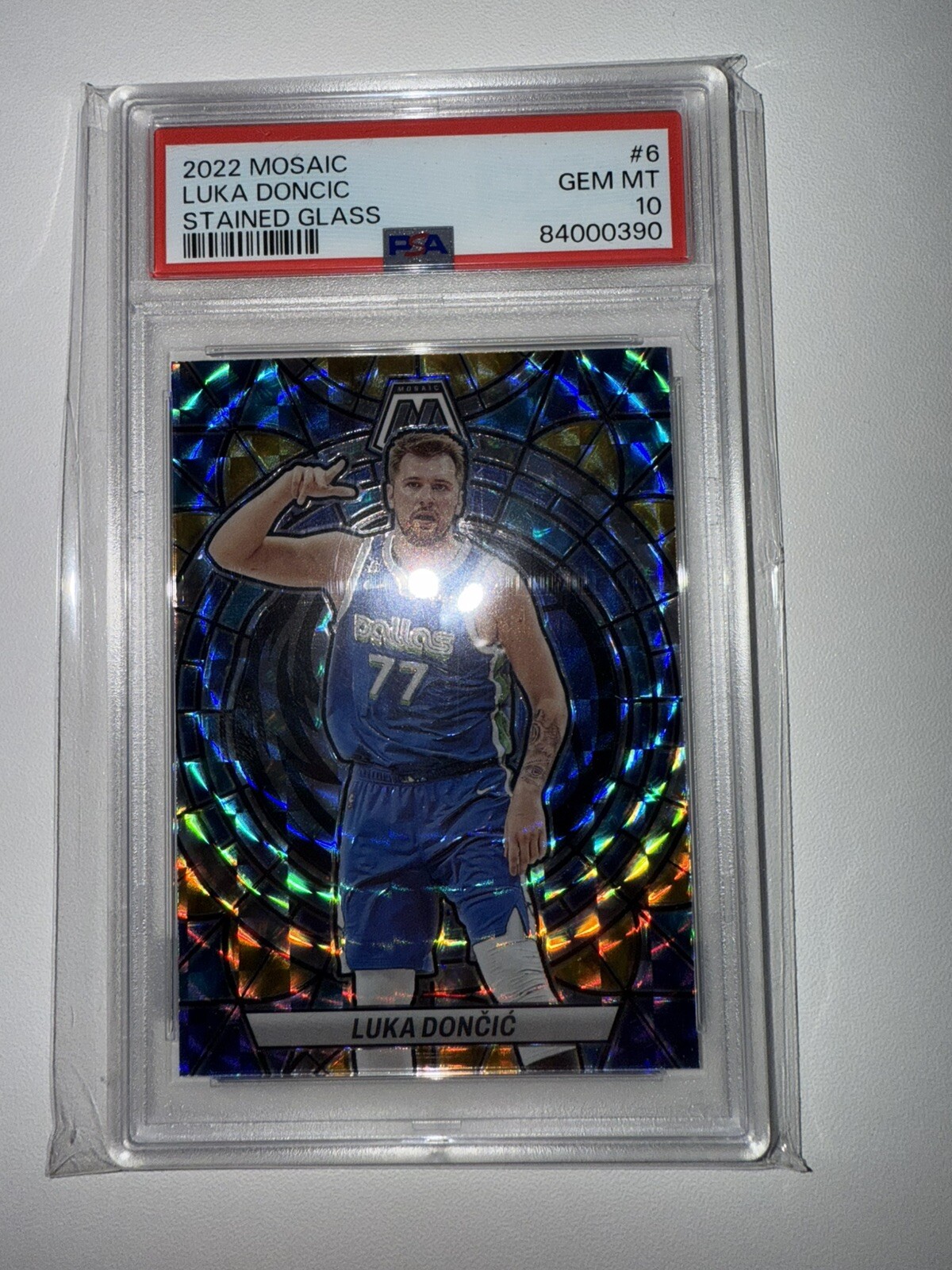 2022 Panini Mosaic #6 Luka Doncic - STAINED GLASS - PSA 10