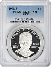 1998-S RFK Commemorative Silver Dollar PR69DCAM PCGS