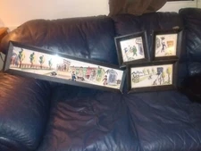 JARU CALIFORNIA WALL TILES Signed MID CENTURY MODERN PARIS CAFE SET Framed