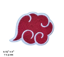 Naruto Anime Series Akatsuki Red Cloud Logo Embroidered Iron On Patch
