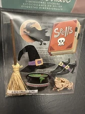 Jolee's Halloween Witches Broom Cauldron Spell Book Frog Scrapbooking Stickers