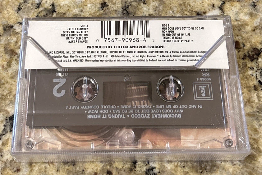 Гречневая домашняя кассета Zydeco 1988 790968-4 Island НОВАЯ - Изображение 3 из 3