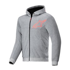 Alpinestars Amoured Motorcycle Hoodie Chrome V2 Grey Red Urban Sport Motorbike