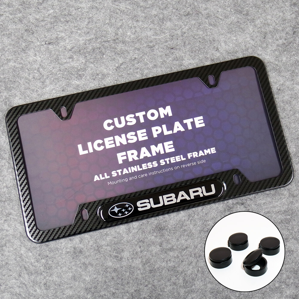 Subaru Sport Front or Rear Carbon Fiber Texture Style License