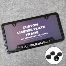 Subaru Sport Front or Rear Carbon Fiber Texture Style License Plate Frame Cover