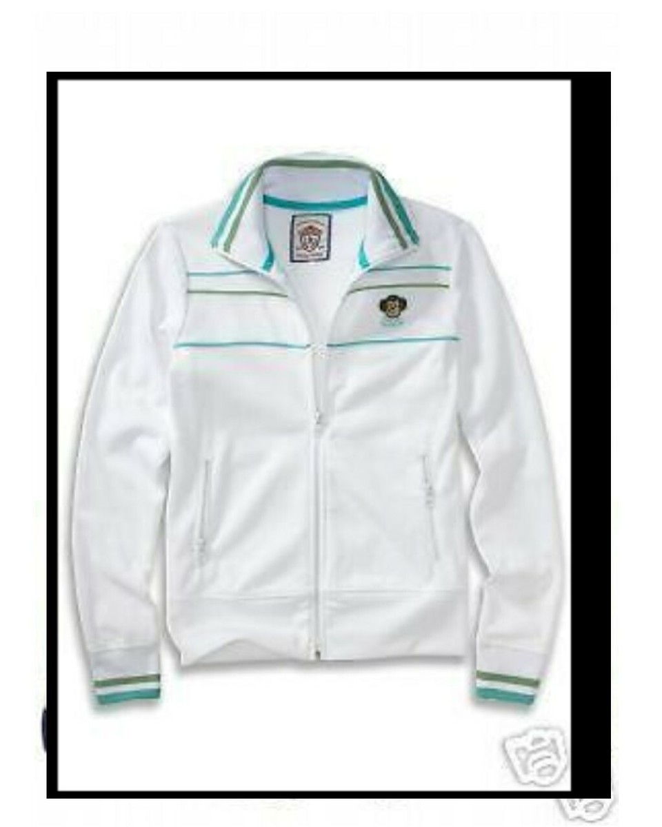 ストーリー　白ジャケット　xl NWT AEROPOSTALE CHEST STRIPE TRACK JACKET WHITE XXS | eBay