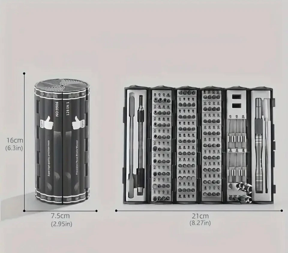 128 in 1 Precision Screwdriver Set Magnetic Bit Kit Multi-Function Stainless - Image 3 of 4