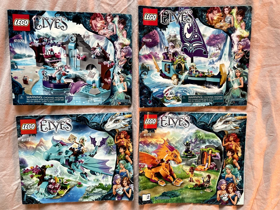 ENORME lote 7 kits raros htf lego elfos + 2 kits clásicos castillo dragón copa de árbol barco Foto 3 de 4