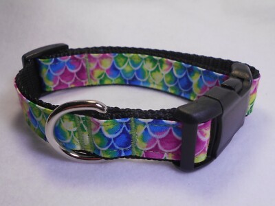 Mermaid Multi 1'' width Adj Pet Collar