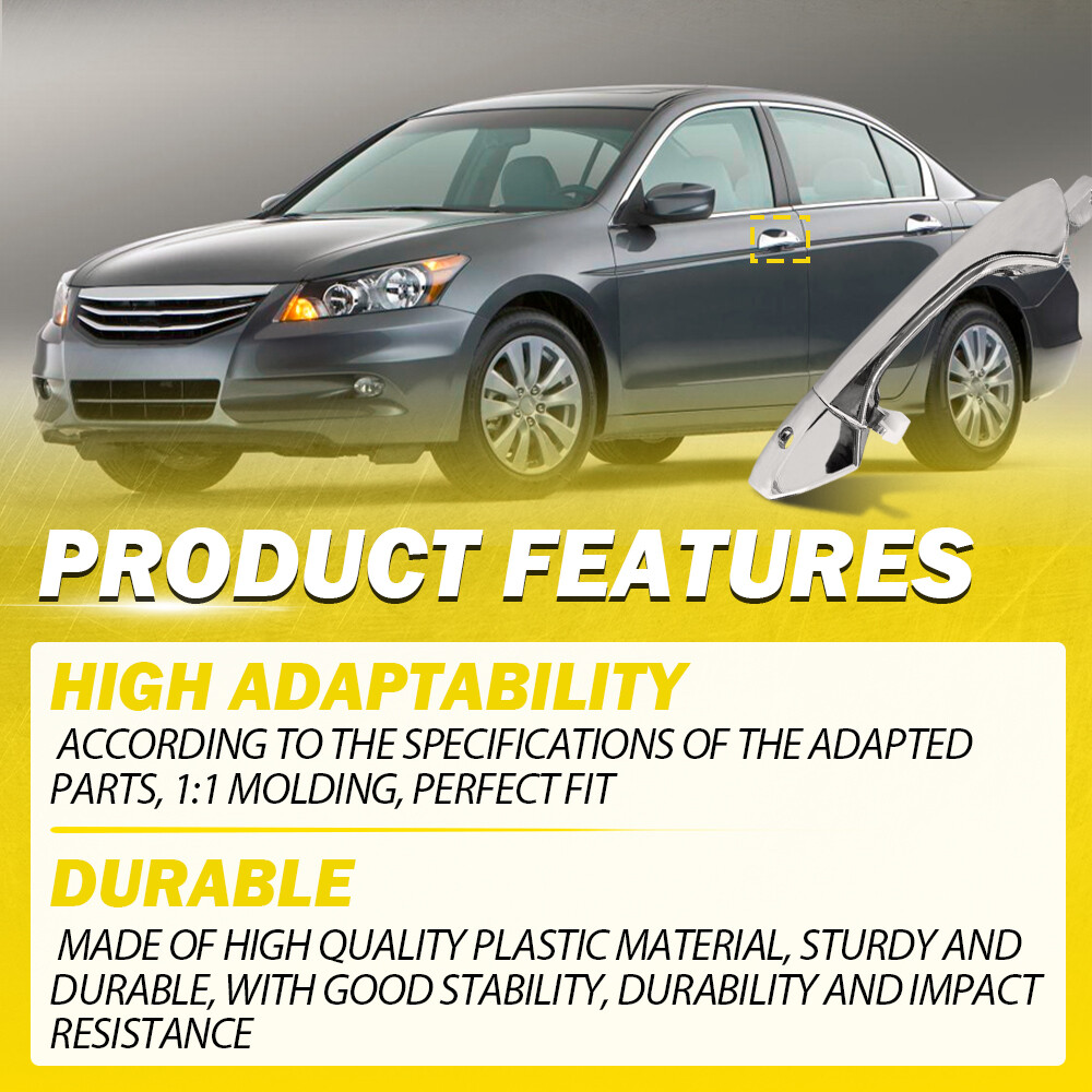 Front Driver Left Exterior Outside Door Handle Chrome For Honda Accord 2008-12 E