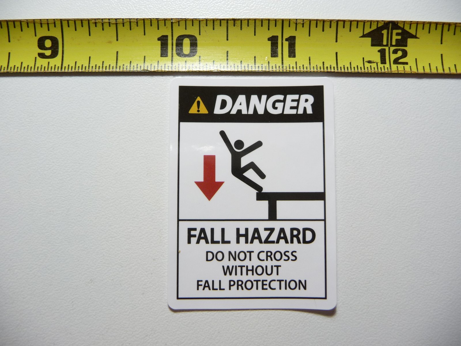 DANGER FALL HAZARD PROTECTION STICKER DECAL BUSINESS COMPANY POLICY BUILDING