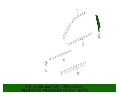 Aplique de moldura de ventana de puerta derecha genuino GM 2007-2017 22825483 Foto 3 de 3